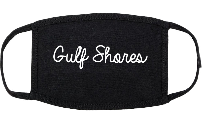 Gulf Shores Alabama AL Script Cotton Face Mask Black