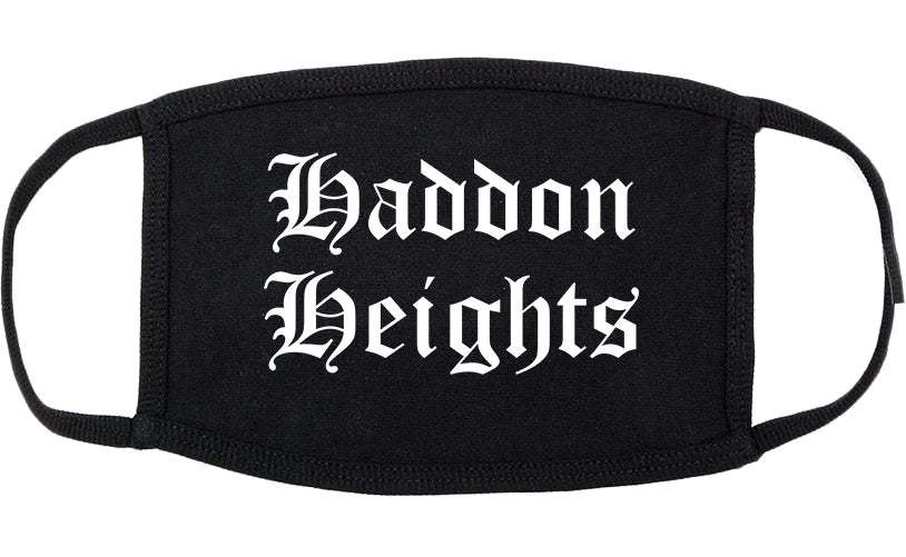 Haddon Heights New Jersey NJ Old English Cotton Face Mask Black