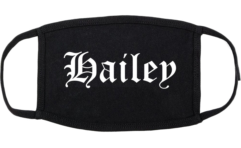 Hailey Idaho ID Old English Cotton Face Mask Black