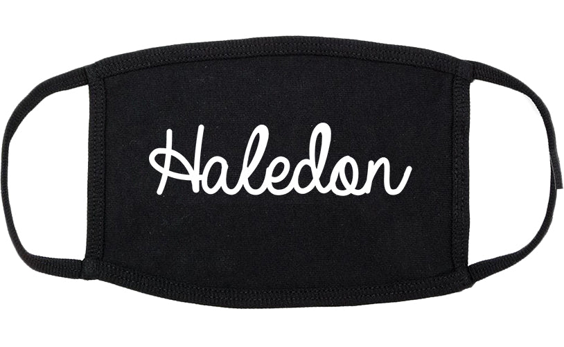 Haledon New Jersey NJ Script Cotton Face Mask Black