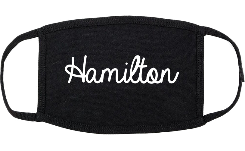 Hamilton Alabama AL Script Cotton Face Mask Black