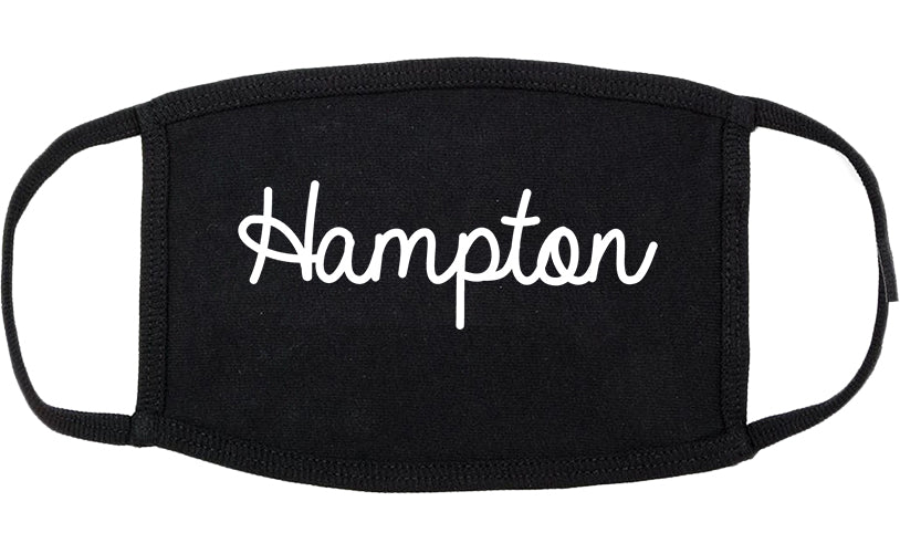 Hampton Georgia GA Script Cotton Face Mask Black