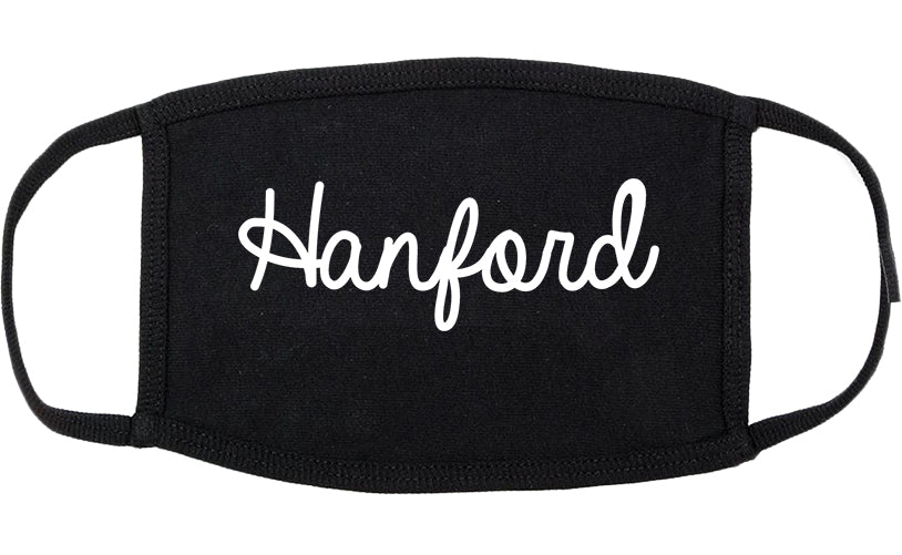 Hanford California CA Script Cotton Face Mask Black