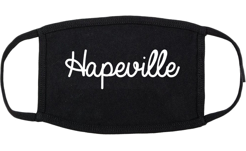 Hapeville Georgia GA Script Cotton Face Mask Black