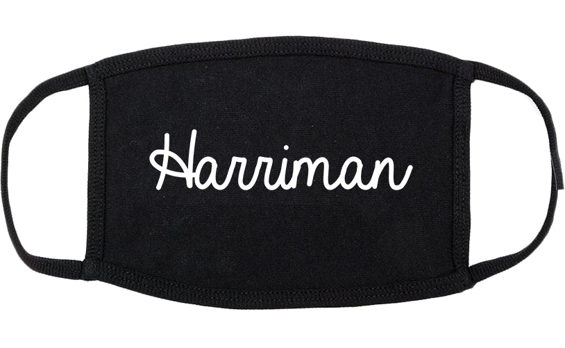 Harriman Tennessee TN Script Cotton Face Mask Black