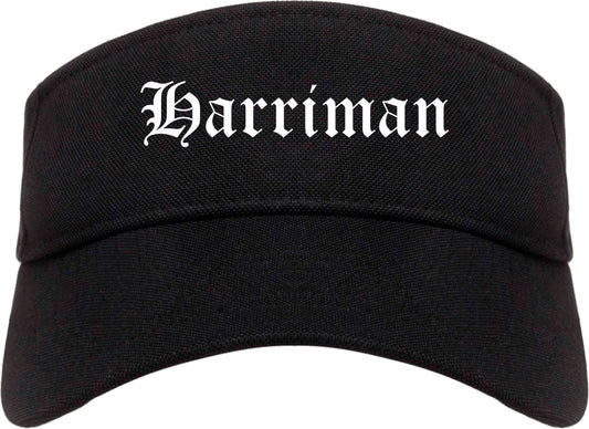 Harriman Tennessee TN Old English Mens Visor Cap Hat Black