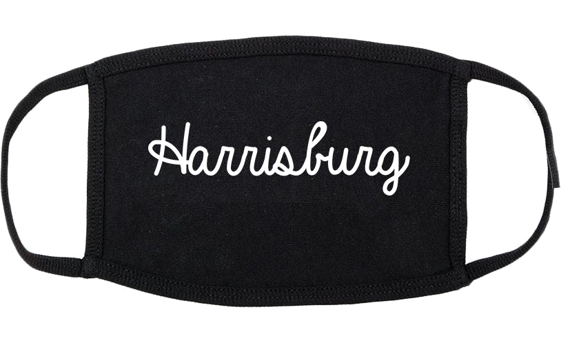 Harrisburg North Carolina NC Script Cotton Face Mask Black