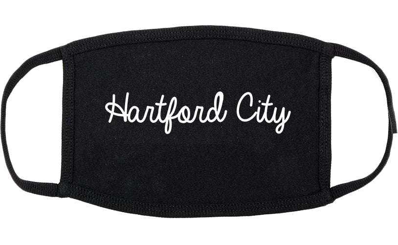 Hartford City Indiana IN Script Cotton Face Mask Black
