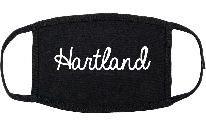 Hartland Wisconsin WI Script Cotton Face Mask Black