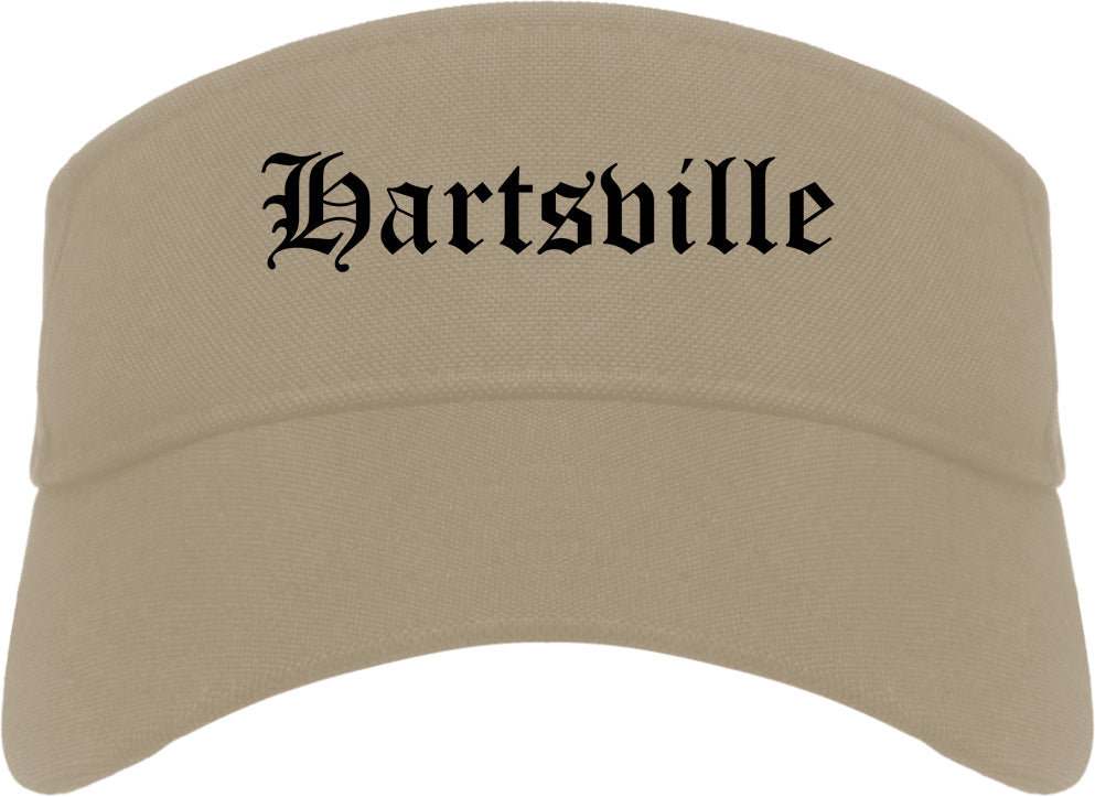 Hartsville South Carolina SC Old English Mens Visor Cap Hat Khaki