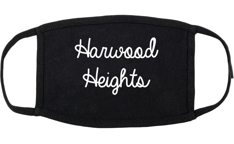 Harwood Heights Illinois IL Script Cotton Face Mask Black