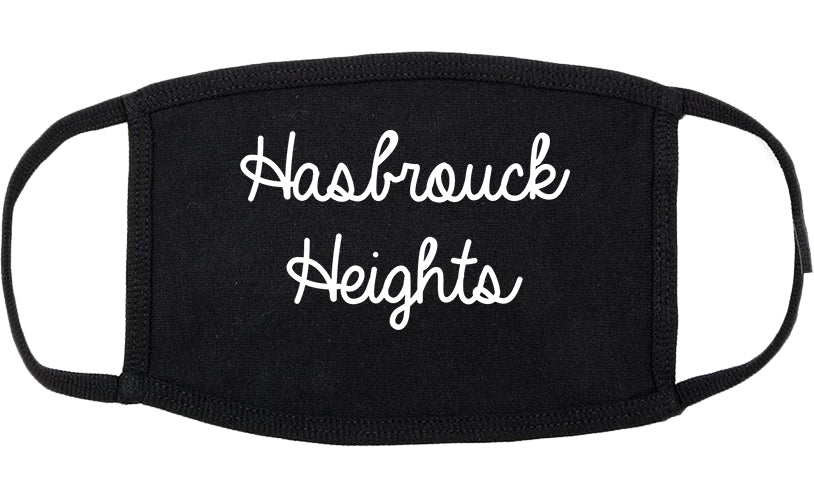 Hasbrouck Heights New Jersey NJ Script Cotton Face Mask Black