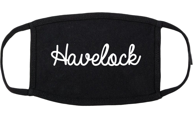 Havelock North Carolina NC Script Cotton Face Mask Black