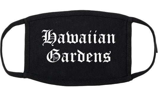 Hawaiian Gardens California CA Old English Cotton Face Mask Black