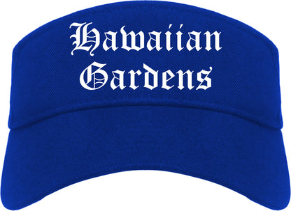 Hawaiian Gardens California CA Old English Mens Visor Cap Hat Royal Blue
