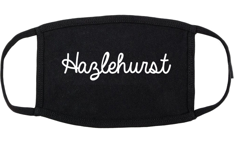 Hazlehurst Mississippi MS Script Cotton Face Mask Black