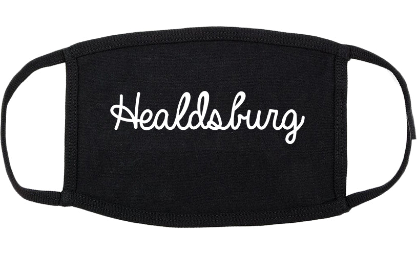 Healdsburg California CA Script Cotton Face Mask Black