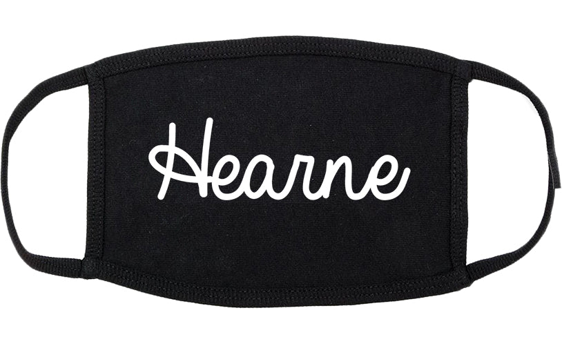 Hearne Texas TX Script Cotton Face Mask Black