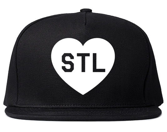 Heart STL St Louis Missouri Mens Snapback Hat Black