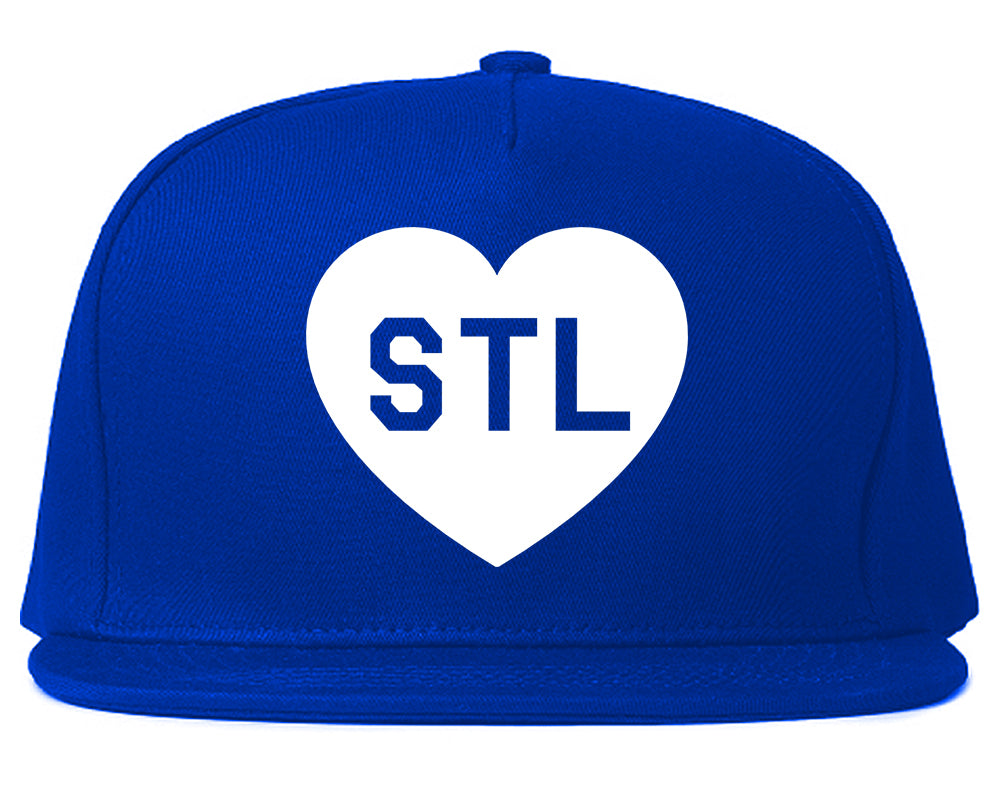 Heart STL St Louis Missouri Mens Snapback Hat Royal Blue