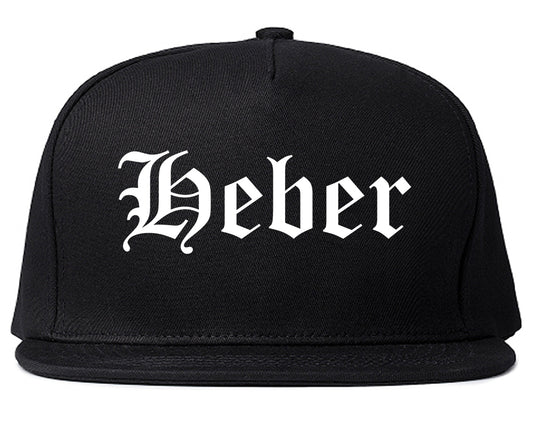 Heber Utah UT Old English Mens Snapback Hat Black