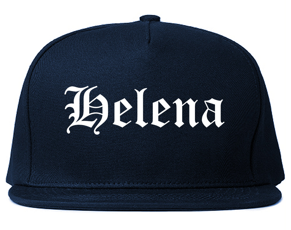 Helena Montana MT Old English Mens Snapback Hat Navy Blue