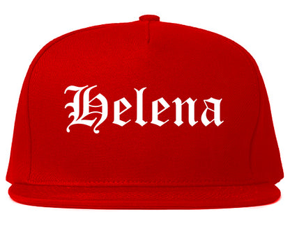 Helena Montana MT Old English Mens Snapback Hat Red