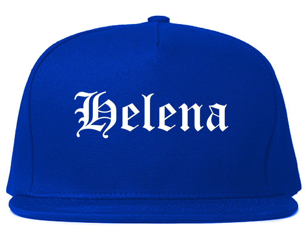 Helena Montana MT Old English Mens Snapback Hat Royal Blue