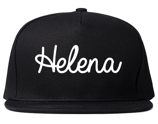 Helena Montana MT Script Mens Snapback Hat Black