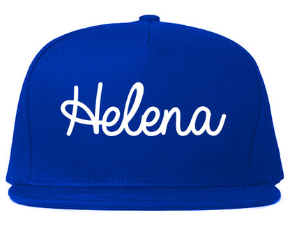 Helena Montana MT Script Mens Snapback Hat Royal Blue