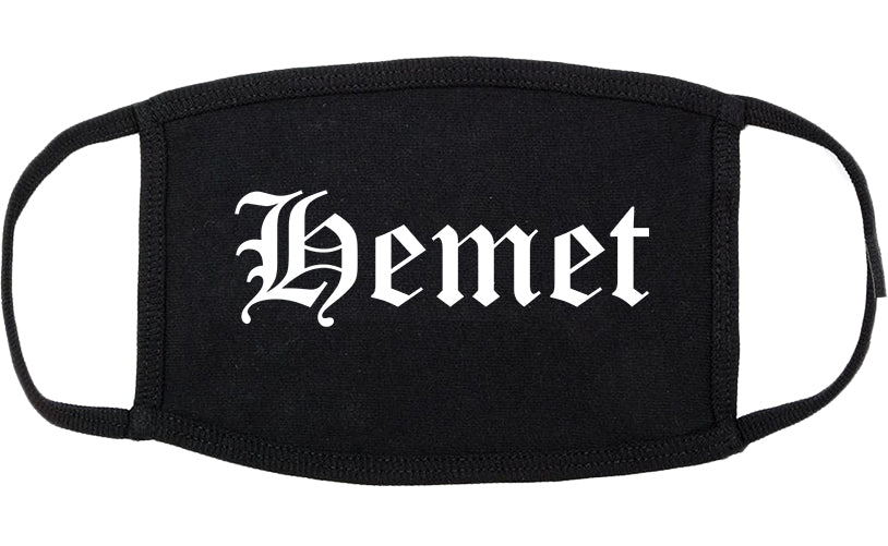 Hemet California CA Old English Cotton Face Mask Black