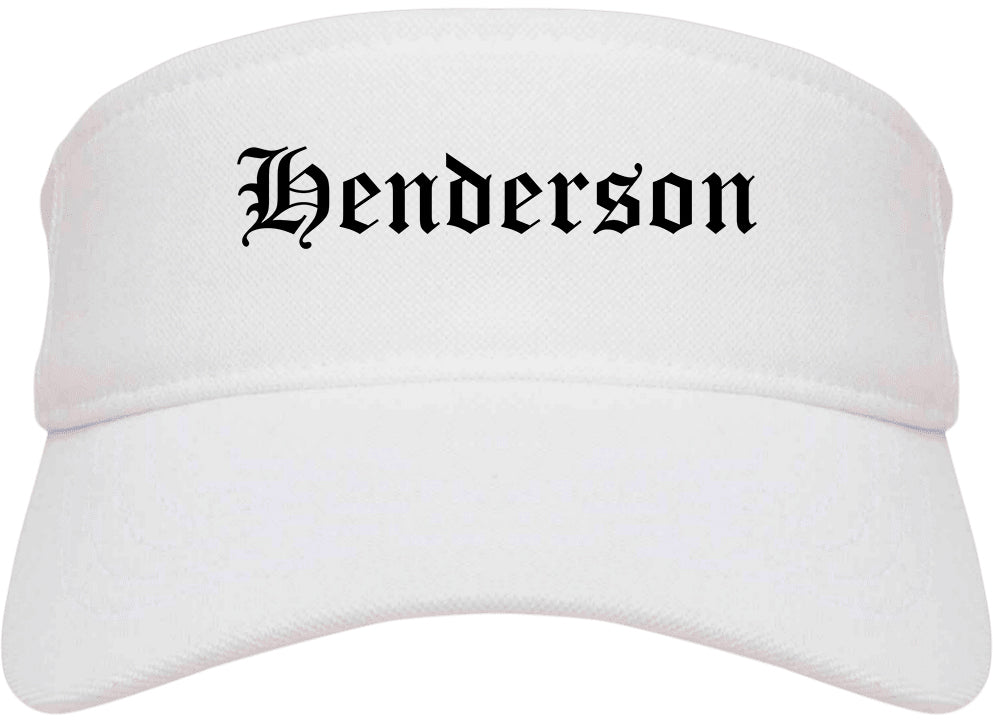 Henderson North Carolina NC Old English Mens Visor Cap Hat White
