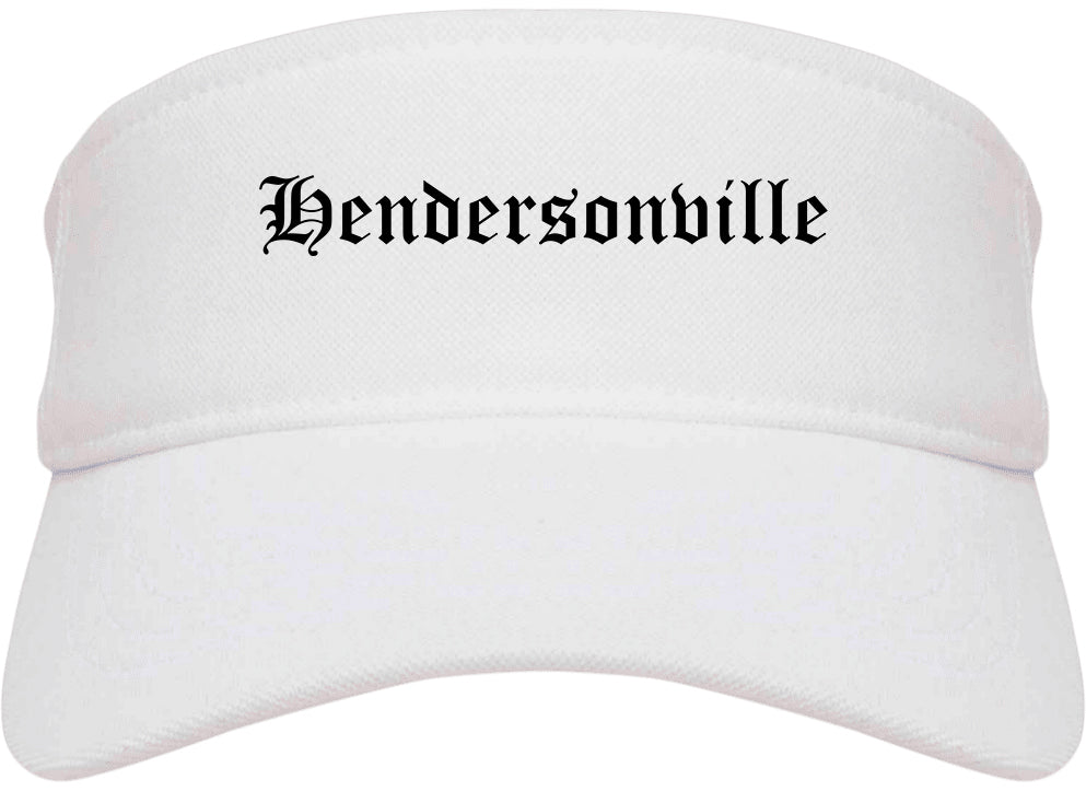 Hendersonville Tennessee TN Old English Mens Visor Cap Hat White