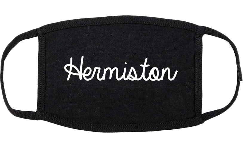 Hermiston Oregon OR Script Cotton Face Mask Black