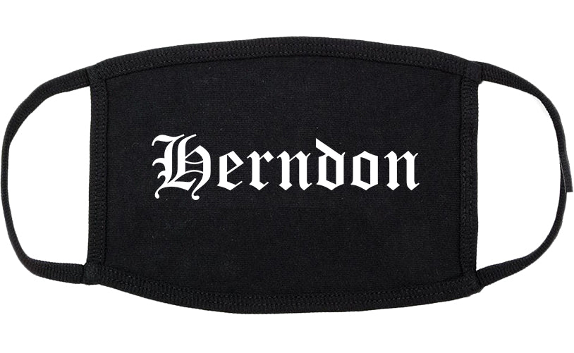 Herndon Virginia VA Old English Cotton Face Mask Black