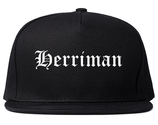 Herriman Utah UT Old English Mens Snapback Hat Black
