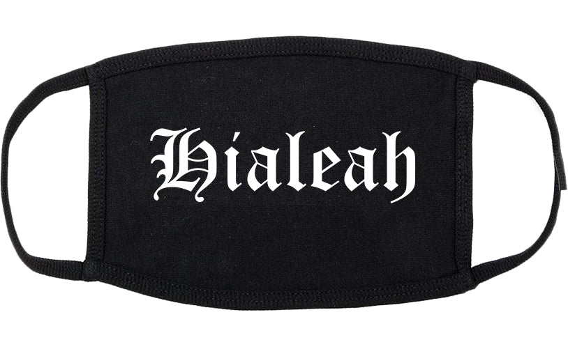 Hialeah Florida FL Old English Cotton Face Mask Black