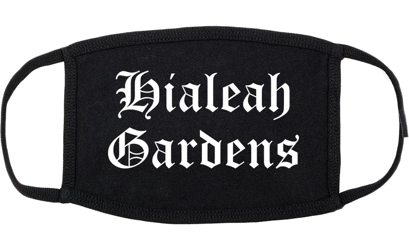 Hialeah Gardens Florida FL Old English Cotton Face Mask Black