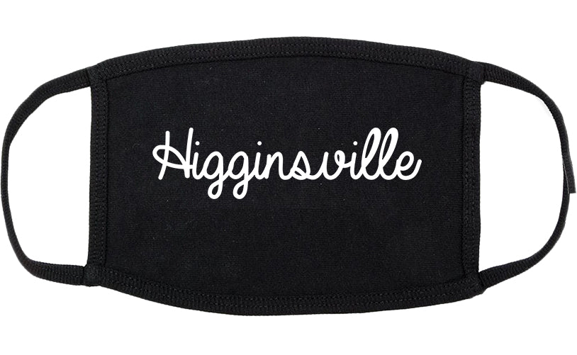 Higginsville Missouri MO Script Cotton Face Mask Black