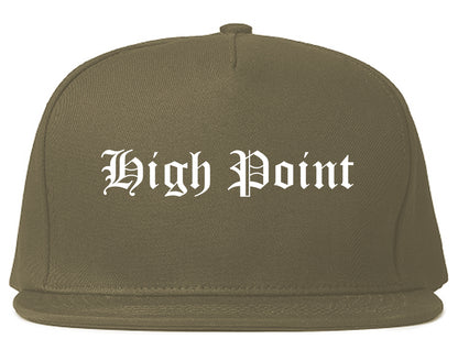 High Point North Carolina NC Old English Mens Snapback Hat Grey