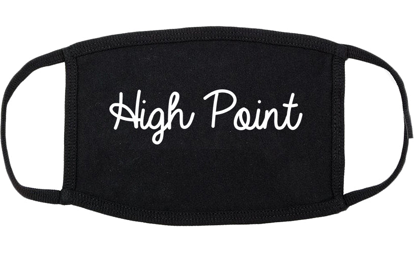 High Point North Carolina NC Script Cotton Face Mask Black