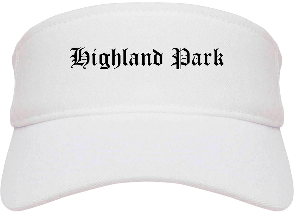 Highland Park New Jersey NJ Old English Mens Visor Cap Hat White