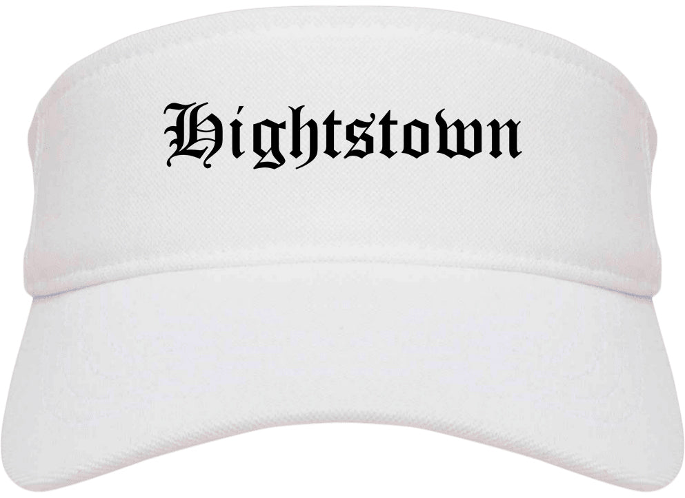 Hightstown New Jersey NJ Old English Mens Visor Cap Hat White