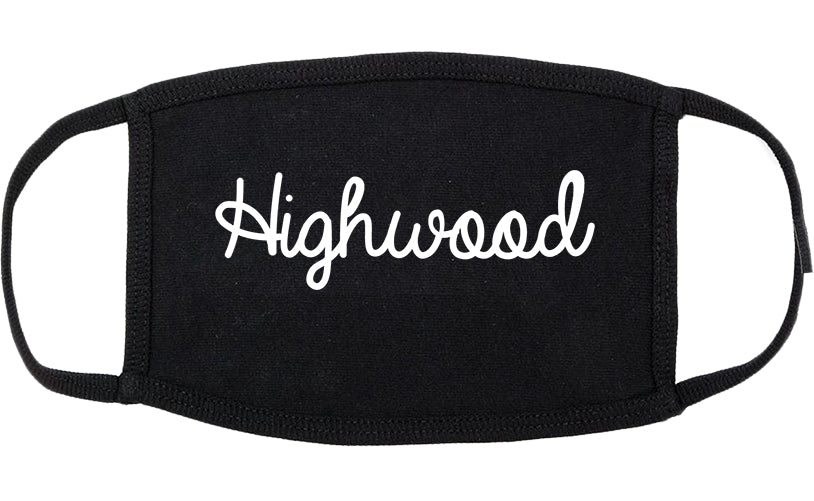 Highwood Illinois IL Script Cotton Face Mask Black