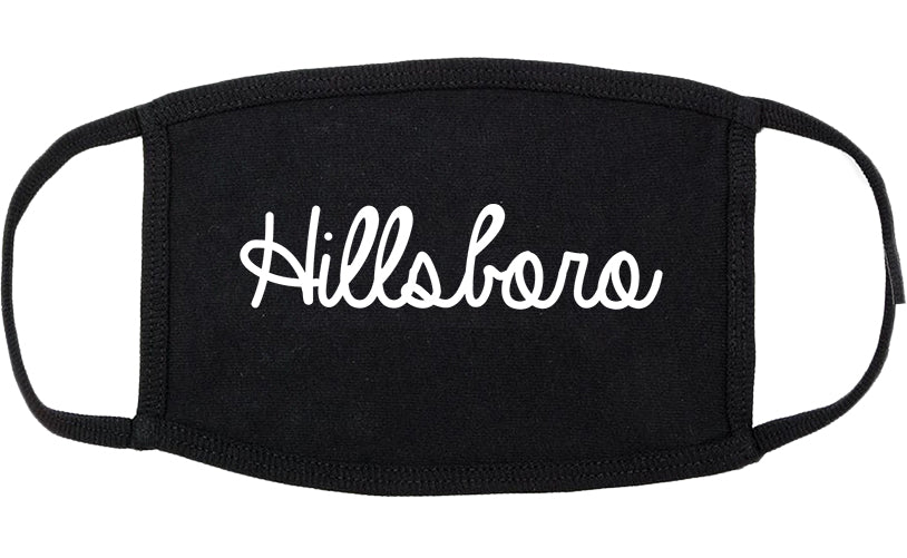 Hillsboro Oregon OR Script Cotton Face Mask Black