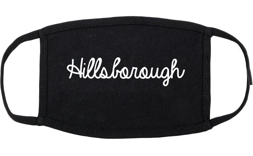 Hillsborough North Carolina NC Script Cotton Face Mask Black