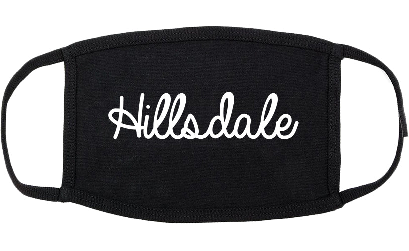 Hillsdale New Jersey NJ Script Cotton Face Mask Black