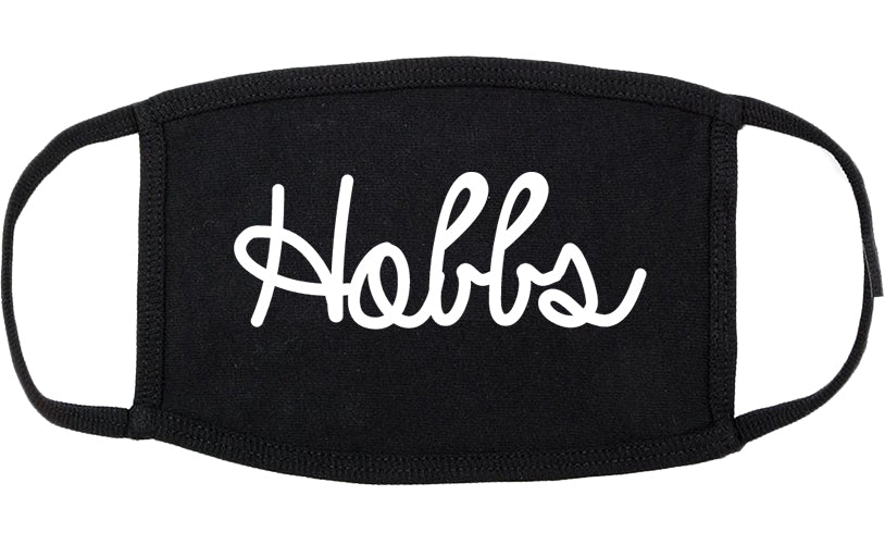 Hobbs New Mexico NM Script Cotton Face Mask Black