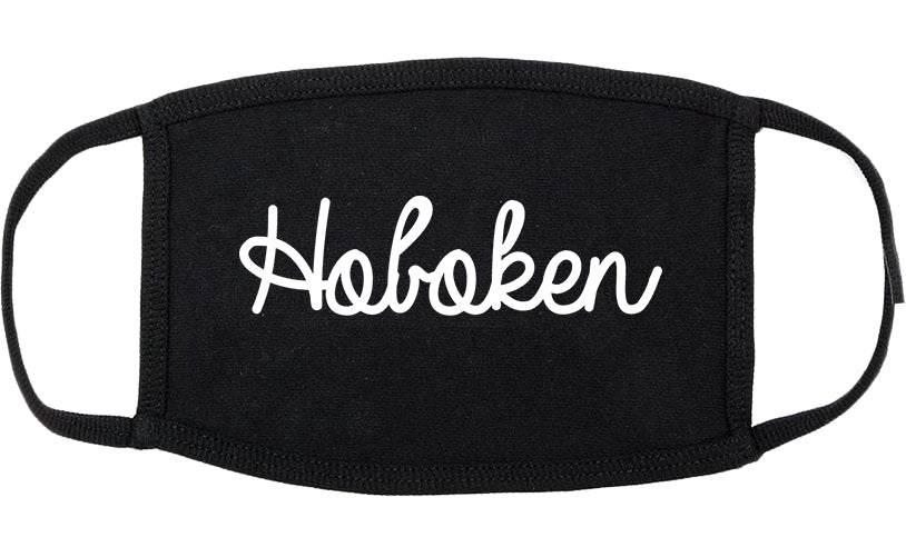 Hoboken New Jersey NJ Script Cotton Face Mask Black