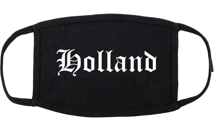 Holland Michigan MI Old English Cotton Face Mask Black